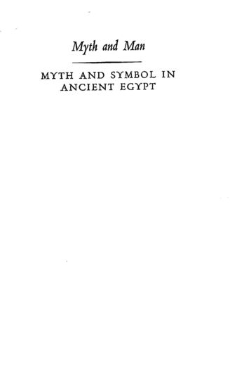 Myth and symbol in ancient Egypt