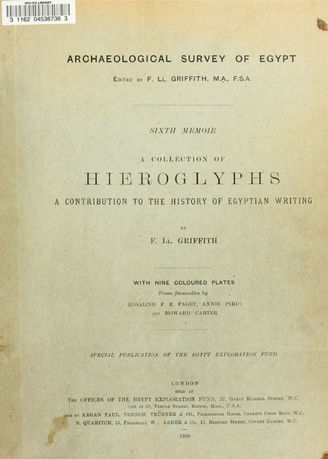 A Collection Of Hieroglyphs VI by Griffith F. Ll. (Francis Llewellyn)