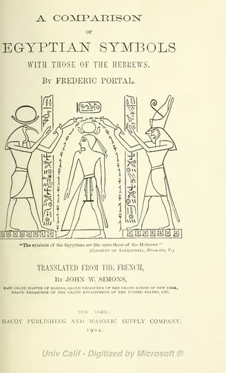A Comparison Of Egyptian Symbols With Those Of The Hebrews
